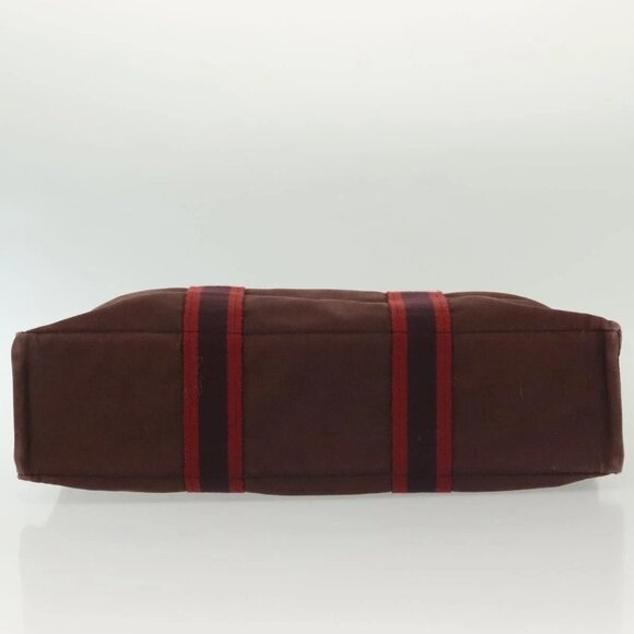 HERMES Fourre Tout MM Hand Bag Canvas Brown Auth 135190 - Picture 7 of 16